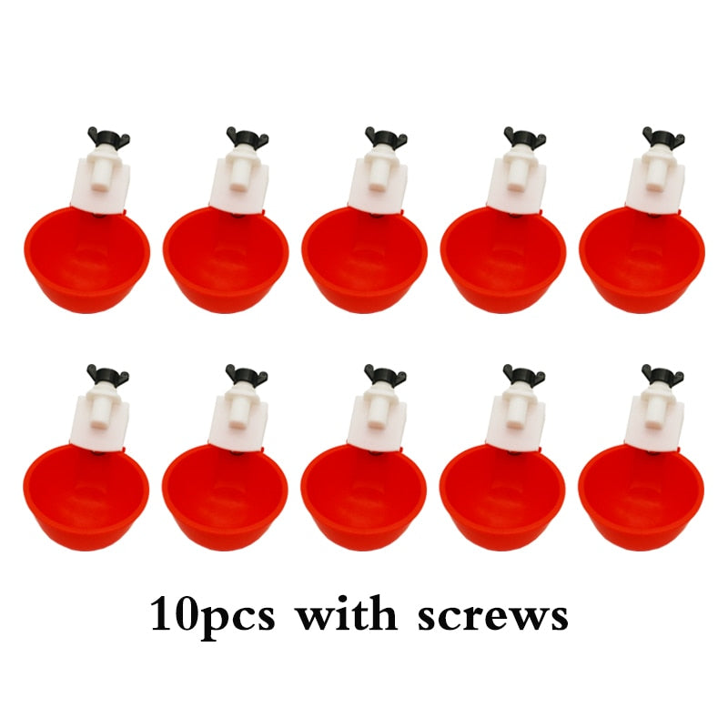 10 Pcs Poultry Water Drinking Cups Automatic Quail Chicken Drinking Plastic Chicken Fowl Drinker Cups Breeding Equipment White Business & Industrial > Agriculture > Animal Husbandry > Livestock Feeders & Waterers 39.99 EZYSELLA SHOP