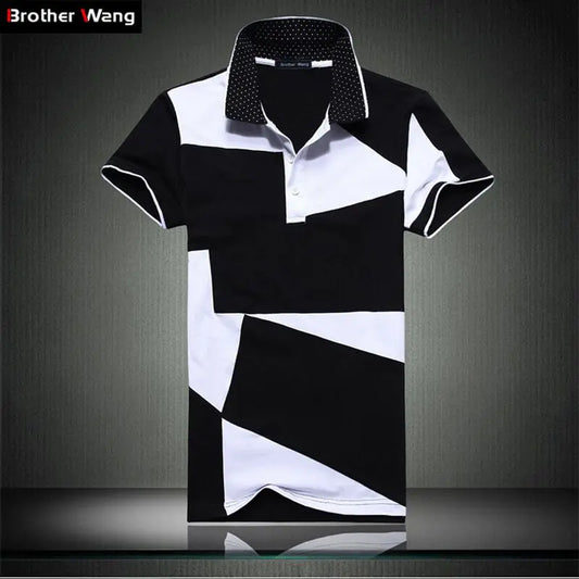 Casual POLO shirt male summer fashion new men's black and white  Apparel & Accessories > Clothing > Shirts & Tops 44.71 EZYSELLA SHOP